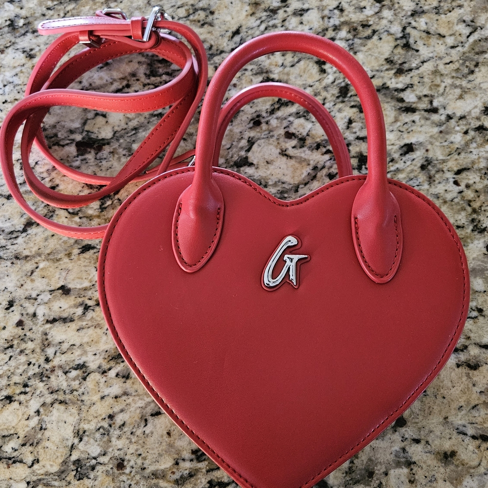 Glam-aholic Standard Size Red Heart Crossbody Bag NWOT